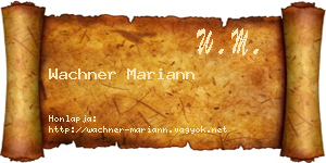 Wachner Mariann névjegykártya